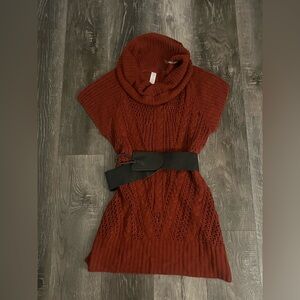 No Boundaries Maroon Cowl Neck Sweater Dress